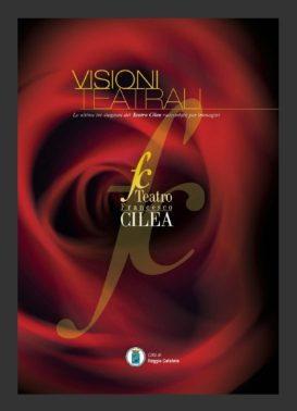Cover of the Visioni Teatrali exhibition catalog featuring a red rose design.